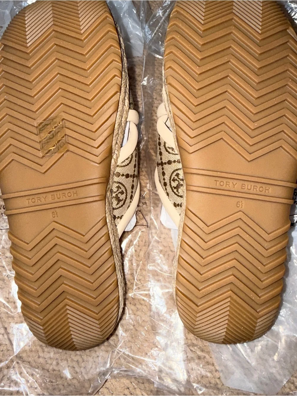 Tory Burch T Monogram Crisscross Espadrille Slide Sandals